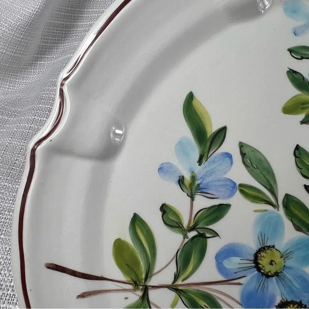 Vintage Antonio Zen Scultore Nove Italian Hand painted Cake Platter Pedestal